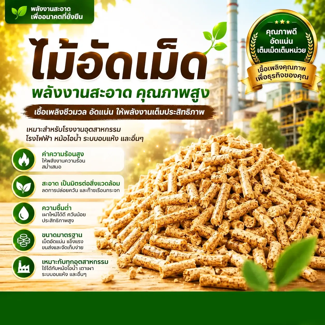 ไม้ยางพาราอัดเม็ด GoodmorningEnergy